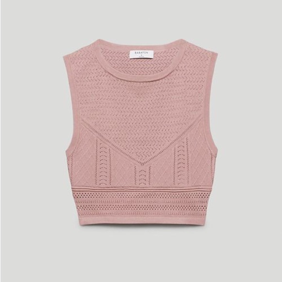 Aritzia Babaton Pointelle Crop Tank Top - Picture 1 of 5